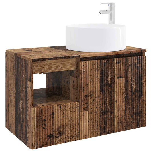 Bathroom Furniture Set 2 pcs Old Wood Engineered Wood Bathroom Furniture Set 2 pcs Old Wood Engineered Wood