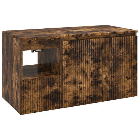 Bathroom Furniture Set 2 pcs Smoked Oak Engineered Wood Bathroom Furniture Set 2 pcs Smoked Oak Engineered Wood