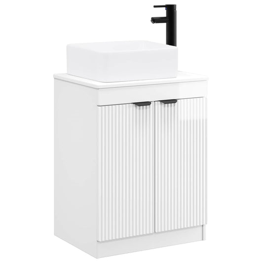 Bathroom Furniture Set High Gloss White Engineered Wood Bathroom Furniture Set High Gloss White Engineered Wood