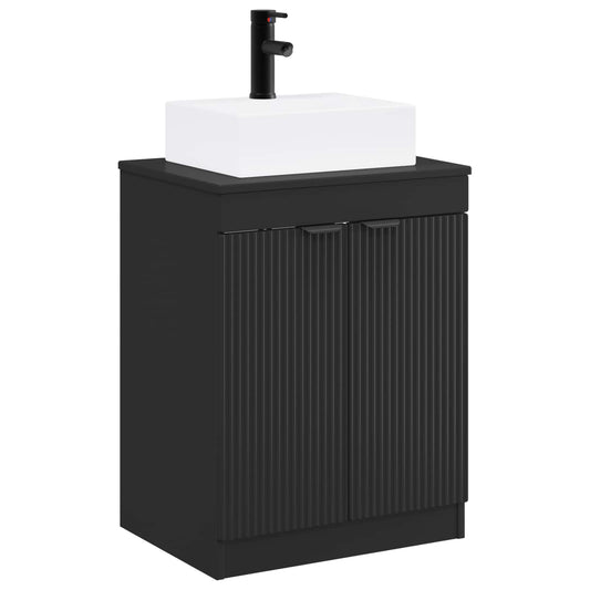 Bathroom Furniture Set Black Engineered Wood Bathroom Furniture Set Black Engineered Wood