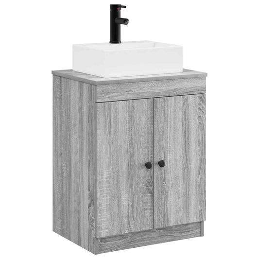 Bathroom Furniture Set Grey Sonoma Engineered Wood Bathroom Furniture Set Grey Sonoma Engineered Wood