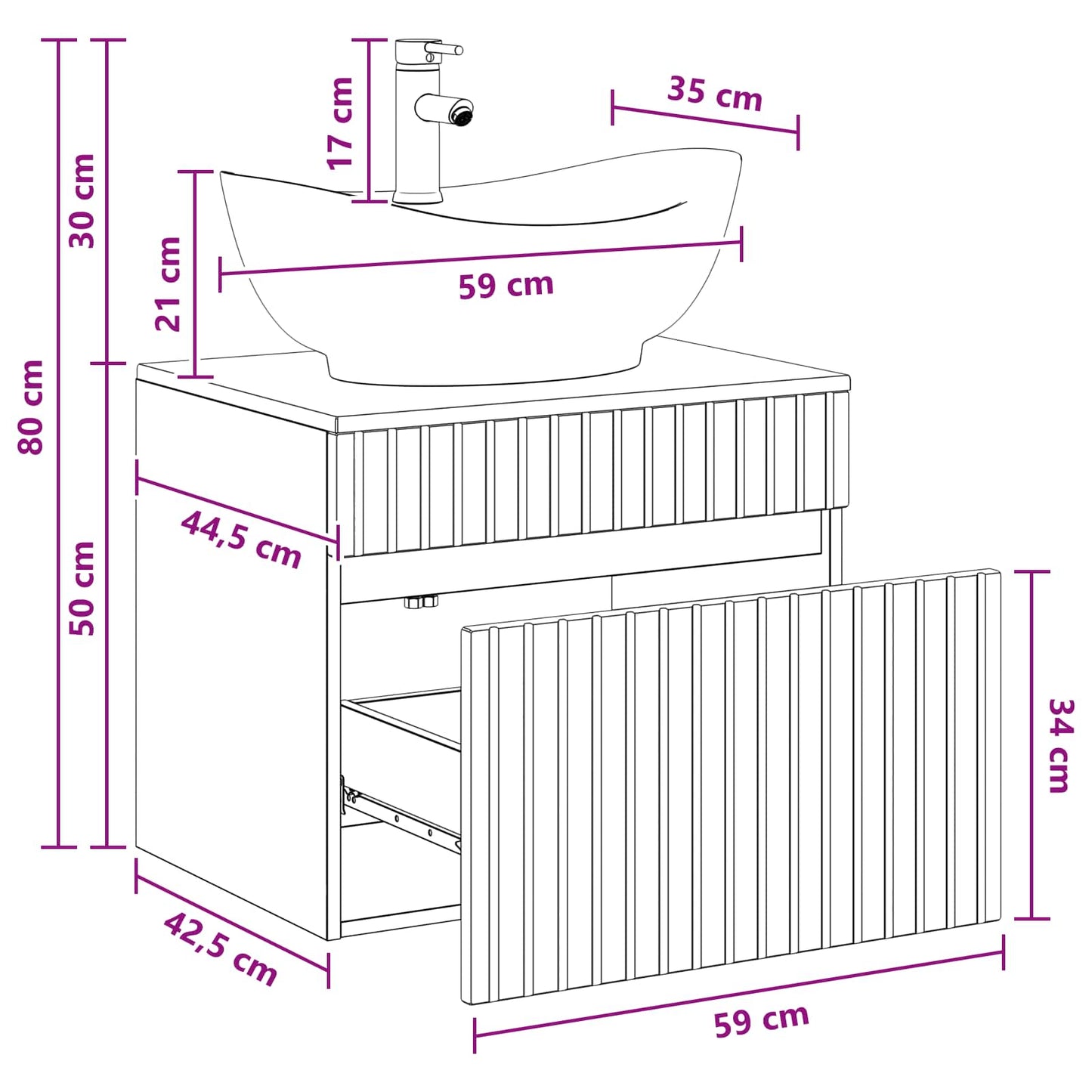 Bathroom Furniture Set Sonoma Oak Engineered Wood