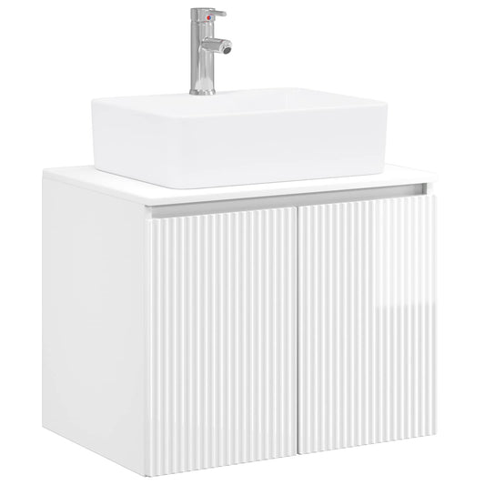 Bathroom Furniture Set High Gloss White Engineered Wood Bathroom Furniture Set High Gloss White Engineered Wood