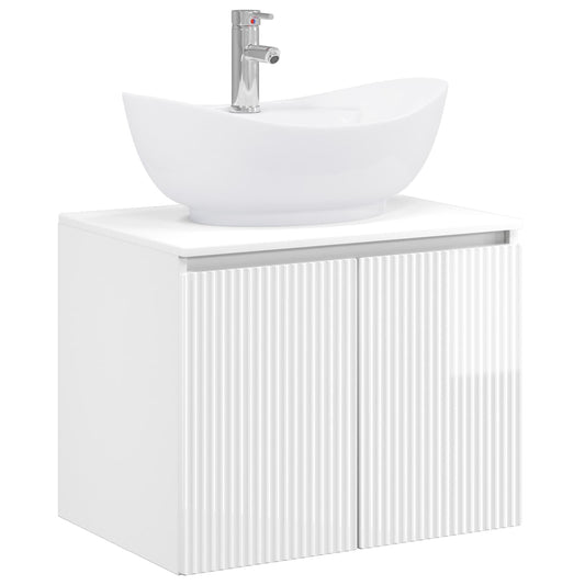Bathroom Furniture Set High Gloss White Engineered Wood Bathroom Furniture Set High Gloss White Engineered Wood