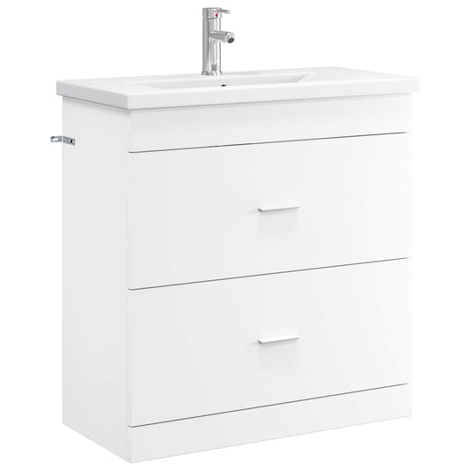 Bathroom Furniture Set White 81 x 40 x 84.5 cm Engineered Wood Bathroom Furniture Set White 81 x 40 x 84.5 cm Engineered Wood