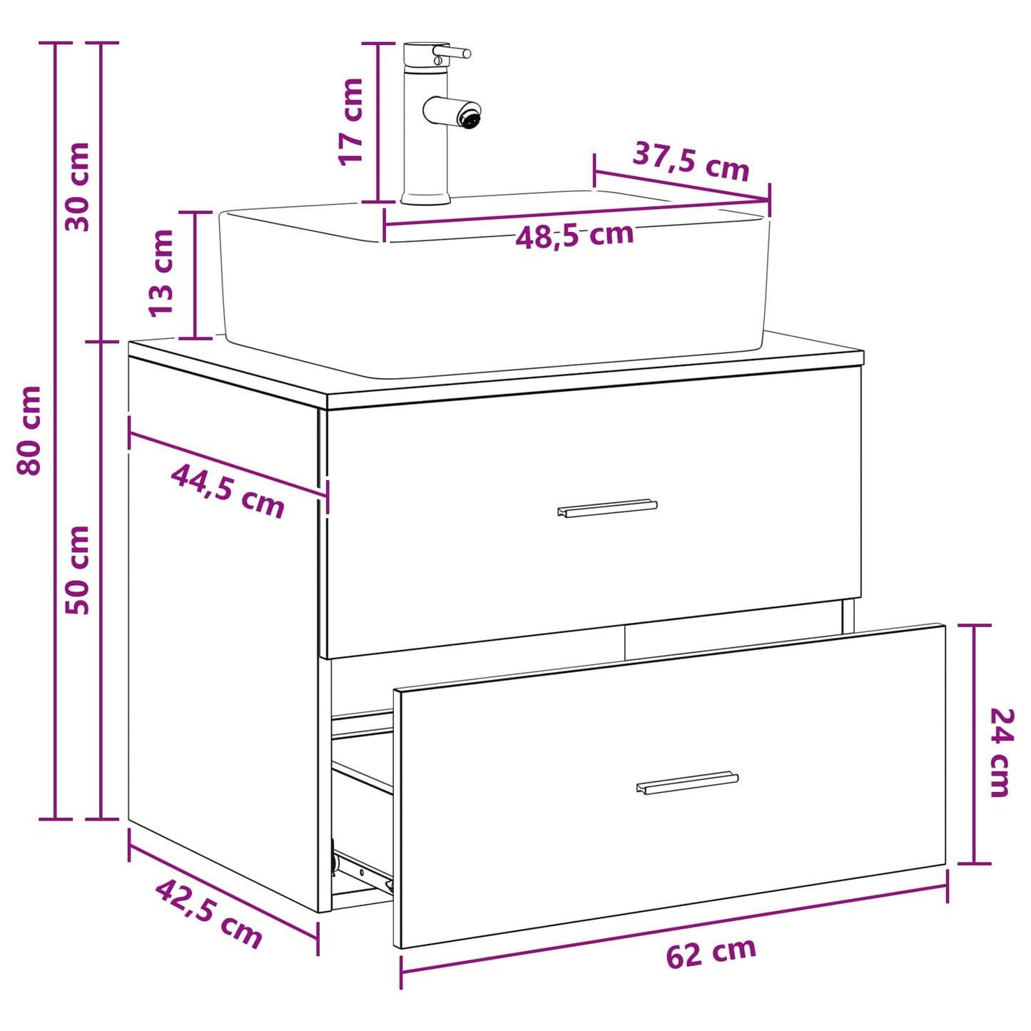 Bathroom Furniture Set Old Wood Engineered Wood