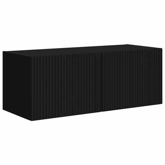 TV Wall Cabinet 78.5 x 30 x 29.5 cm Black Engineered Wood TV Wall Cabinet 78.5 x 30 x 29.5 cm Black Engineered Wood