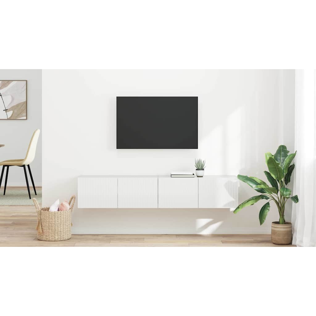 TV Wall Cabinet 2 pcs Gloss White 78.5 x 31 x 29.5 cm