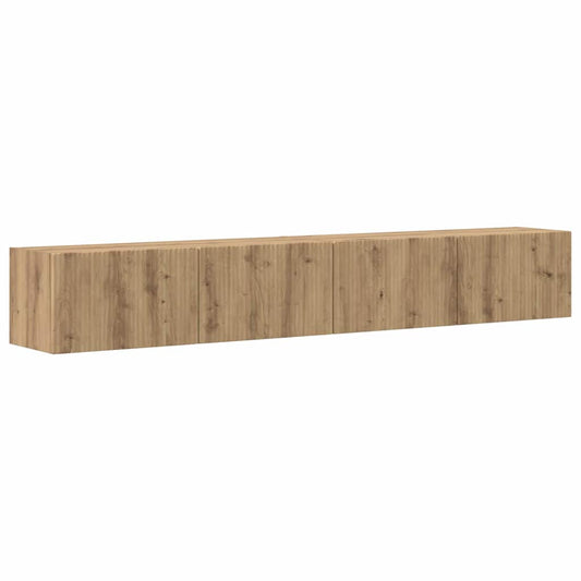 TV Wall Cabinet 2 pcs Artisian Oak Engineered Wood TV Wall Cabinet 2 pcs Artisian Oak Engineered Wood