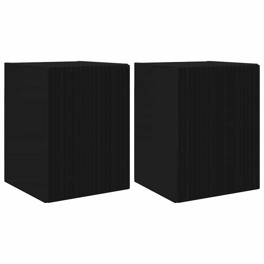 TV Wall Cabinet 2 pcs Black 30 x 31 x 40 cm Engineered Wood TV Wall Cabinet 2 pcs Black 30 x 31 x 40 cm Engineered Wood