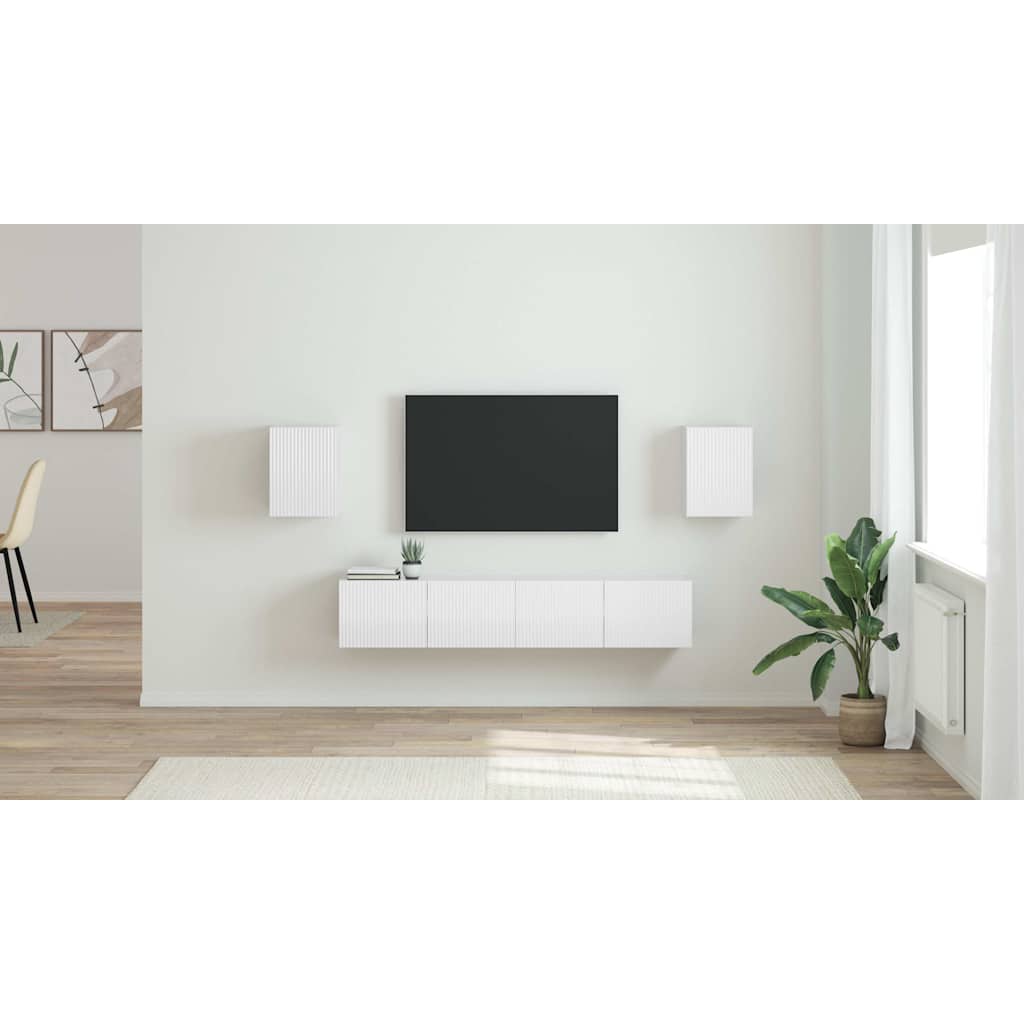 TV Wall Cabinet Wall-mounted 2 pcs Gloss White 30 x 31 x 40 cm