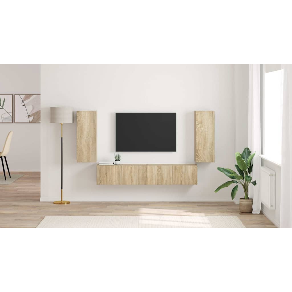 TV Wall Cabinet 2 pcs Sonoma 30 x 31 x 80 cm Engineered Wood