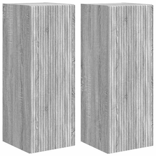 TV Wall Cabinet Wall-mounted 2 pcs Grey Sonoma 30 x 31 x 80 cm TV Wall Cabinet Wall-mounted 2 pcs Grey Sonoma 30 x 31 x 80 cm