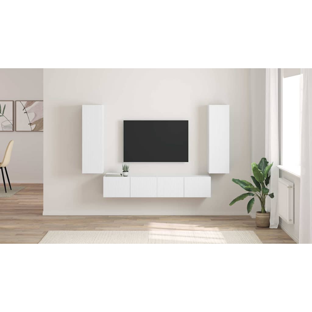 TV Wall Cabinet 2 pcs White 30 x 31 x 100 cm Engineered Wood