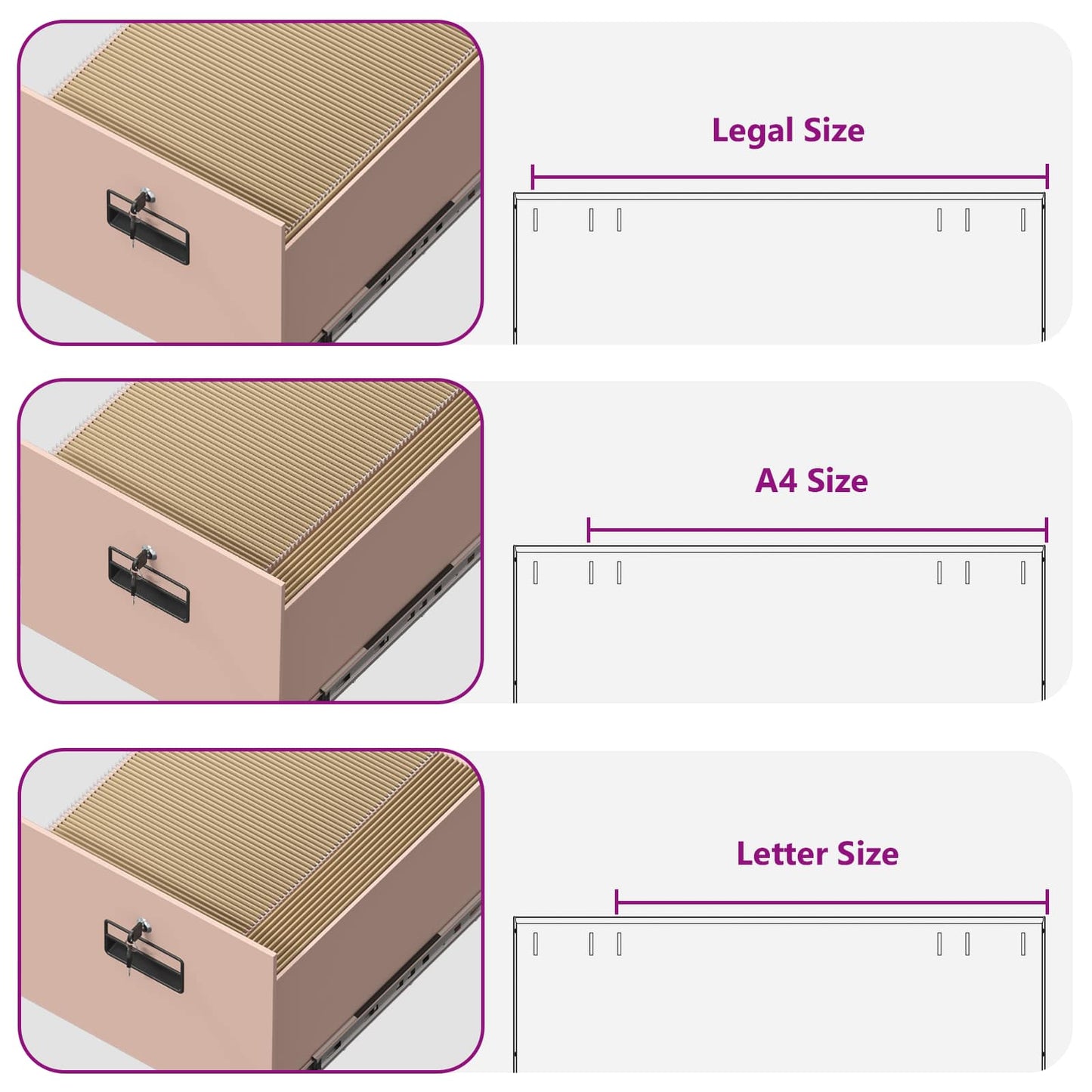 File Cabinet Geometric Pink 44 x 50 x 74.5 cm Cold-Rolled Steel
