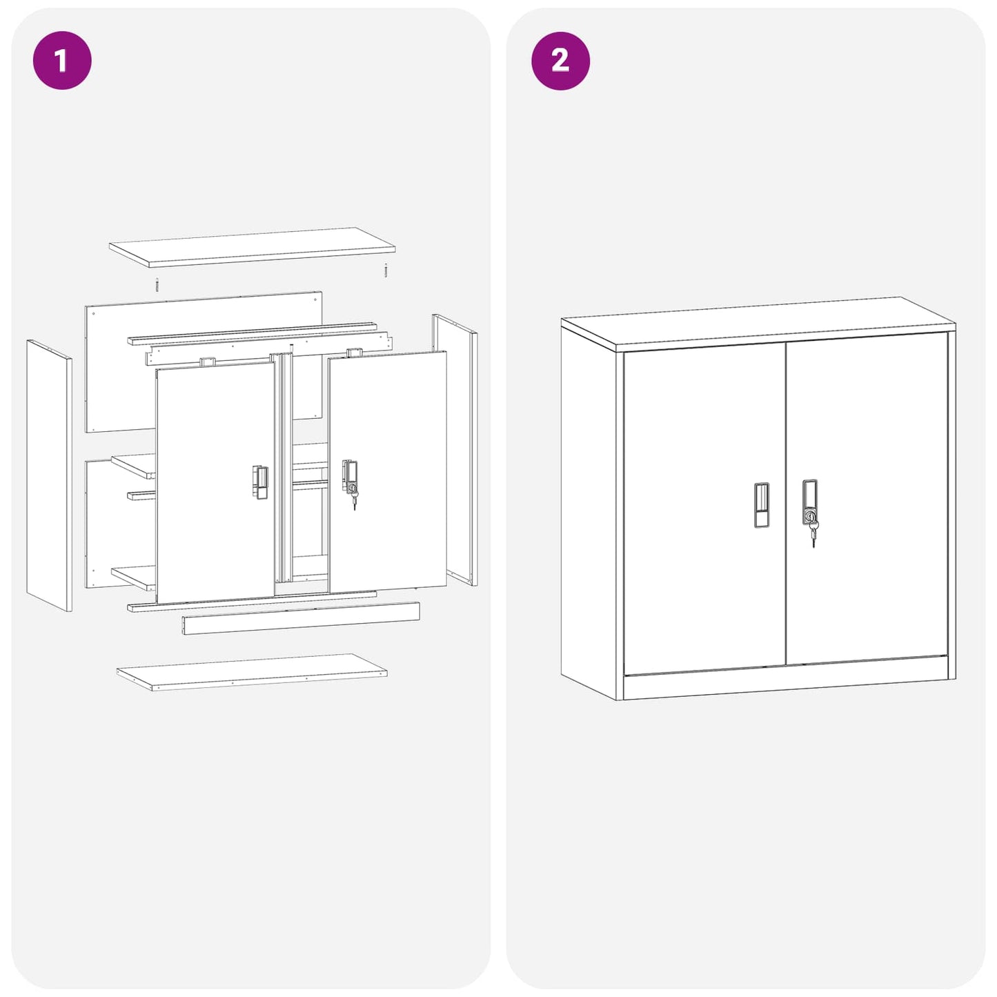Storage Cabinet Anthracite 90 x 40 x 90 cm Steel