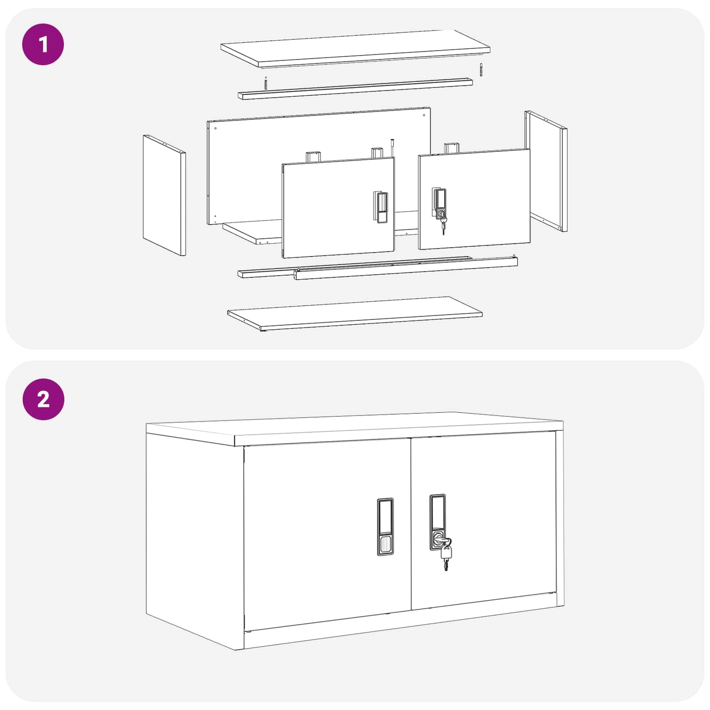 Storage Cabinet White 80 x 40 x 40 cm Steel