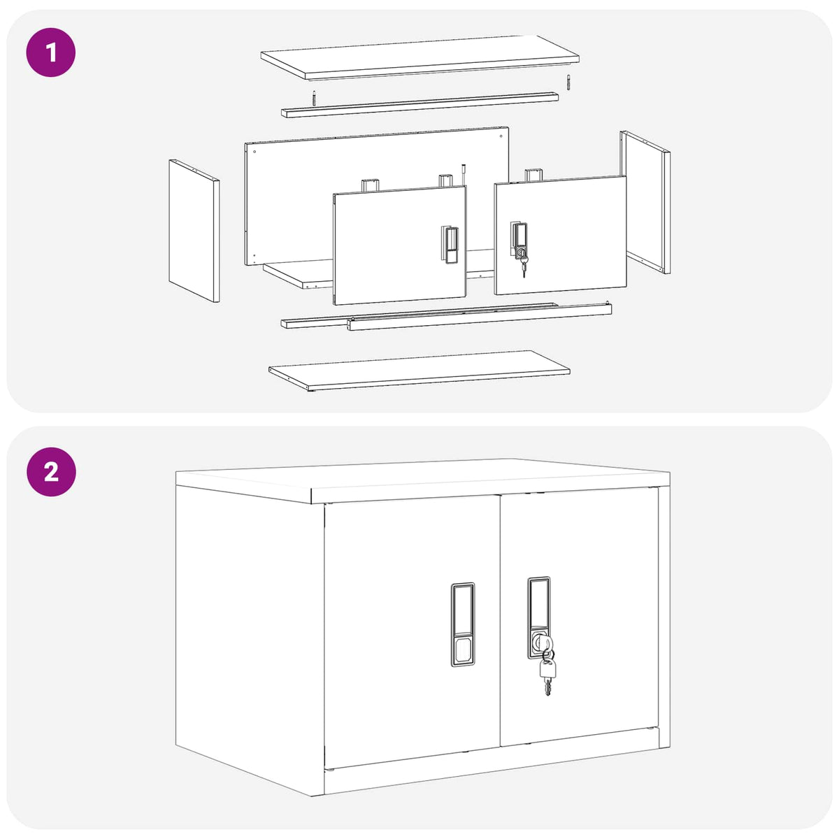 Storage Cabinet White 60 x 40 x 40 cm Steel