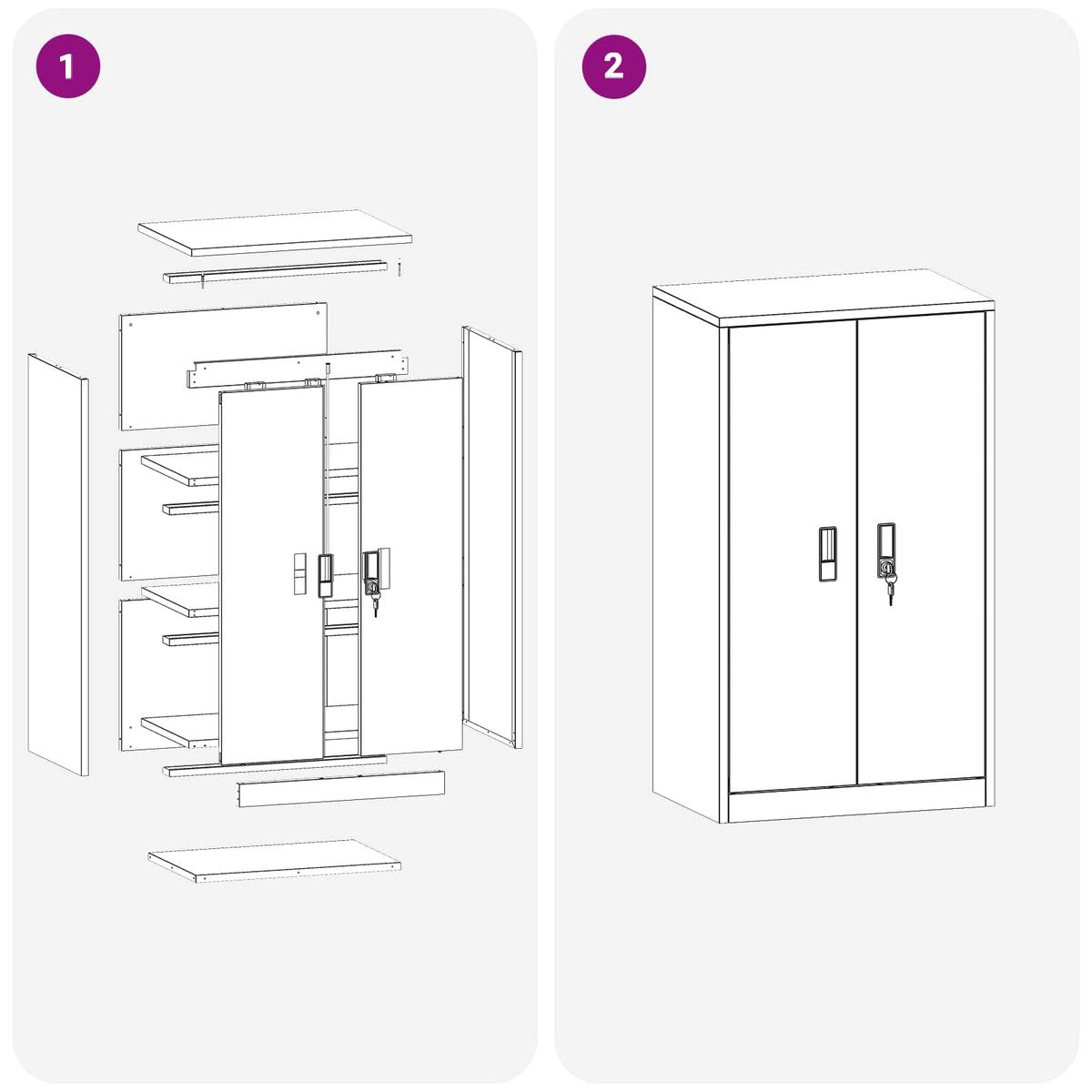 Storage Cabinet Black 60 x 40 x 105 cm Steel