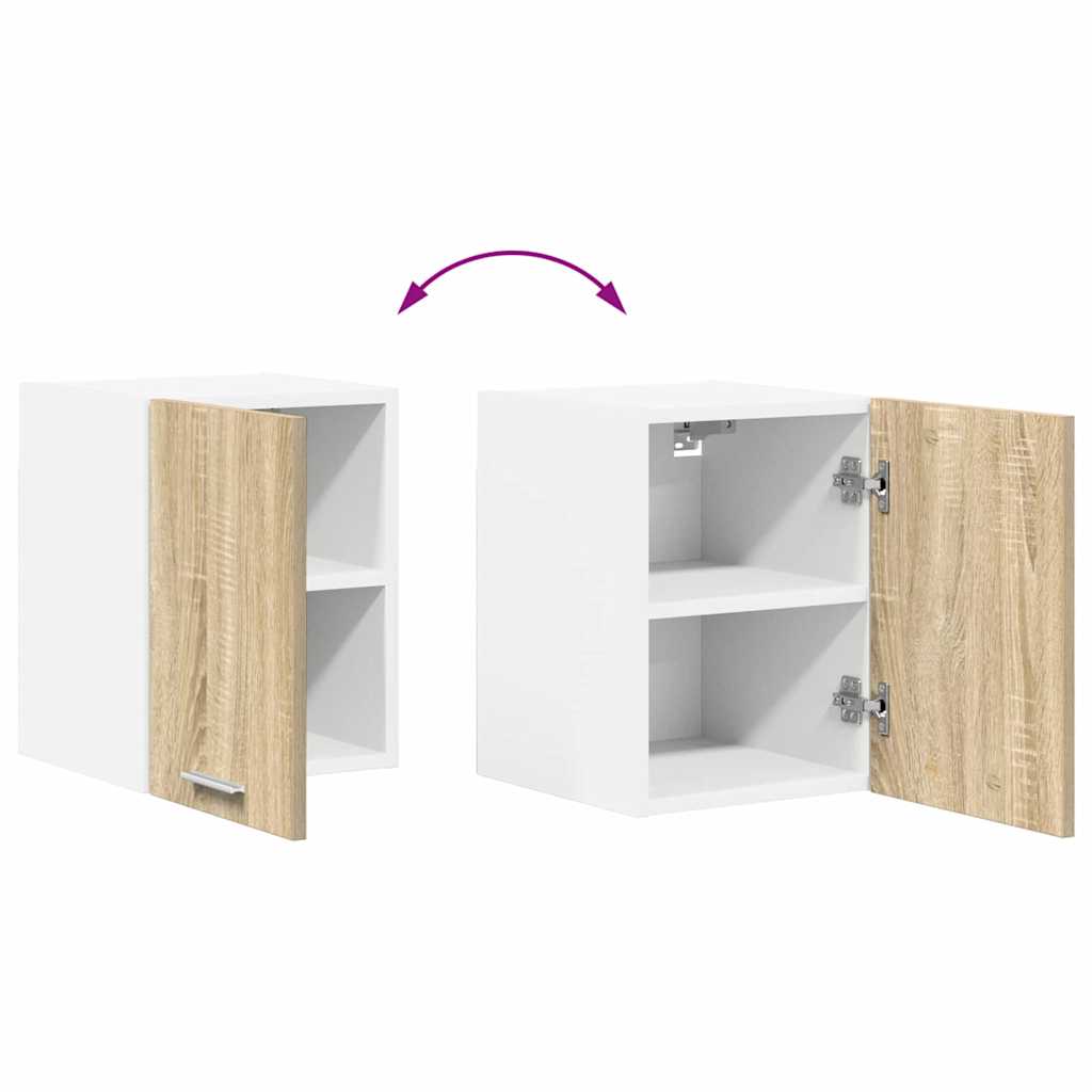Hanging Cabinet Riga 2 pcs Sonoma Oak and White 30 x 31 x 40 cm