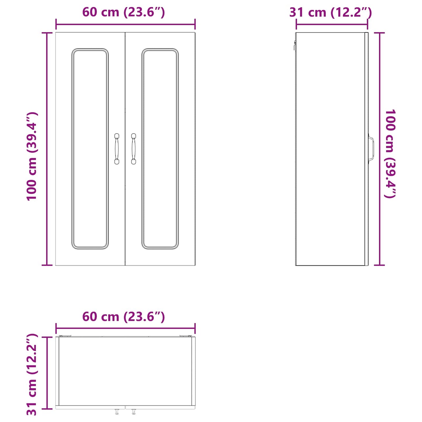 Dishwasher Panel Kalmar Smoked Oak 60 x 31 x 100 cm