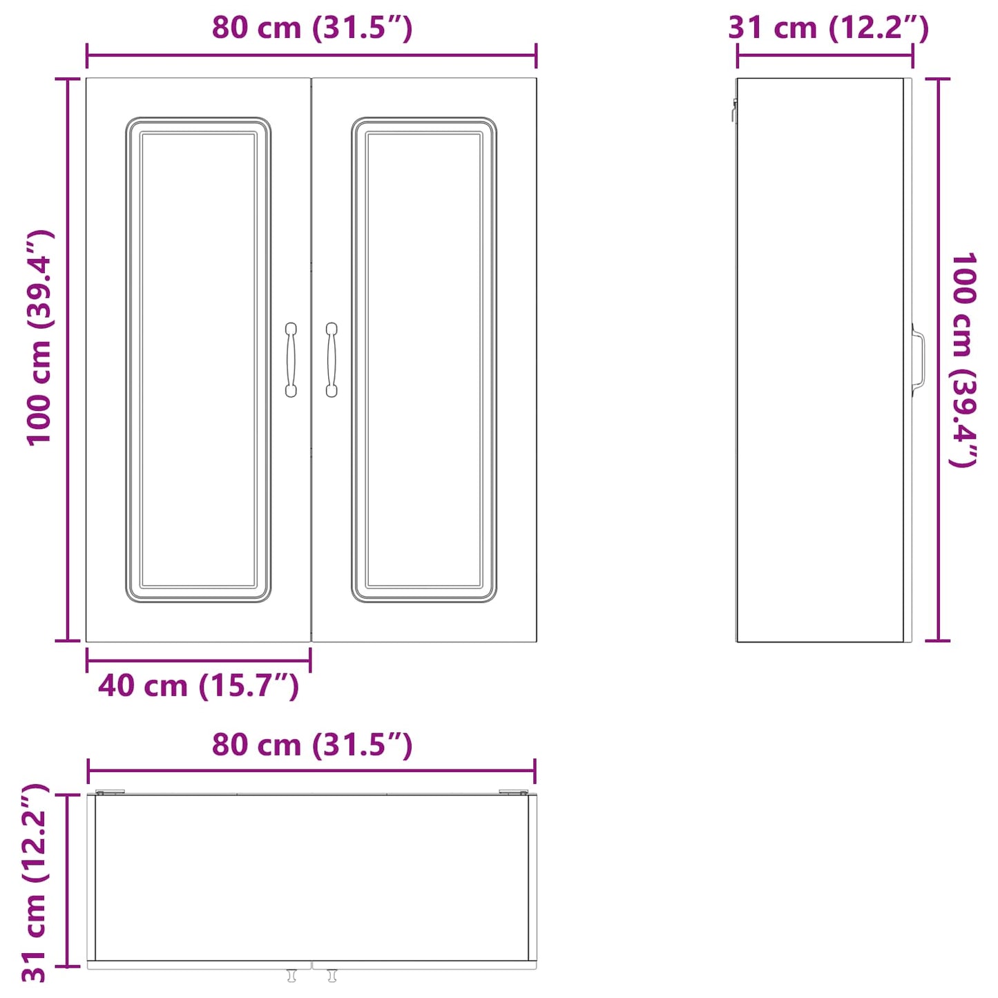Dishwasher Panel Kalmar Old Wood 80 x 31 x 100 cm