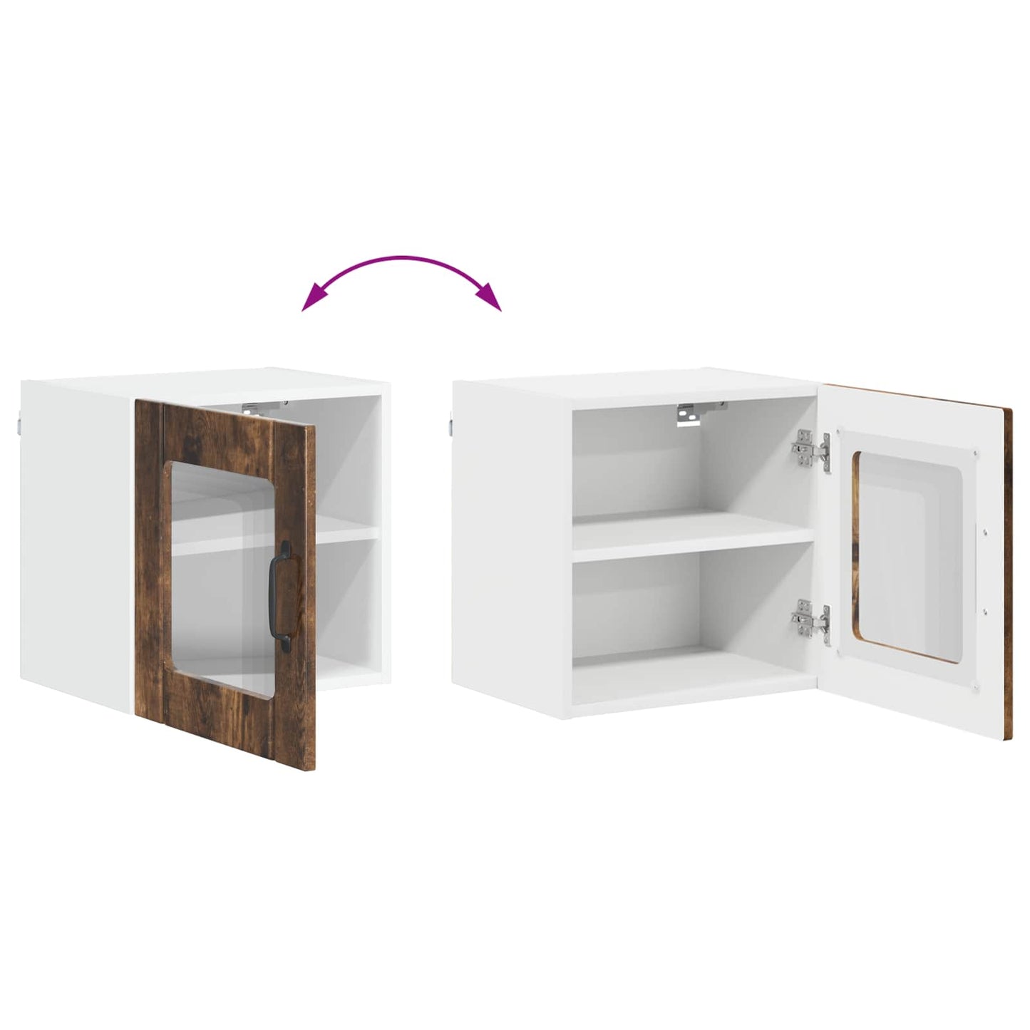 Wall Glass Cabinet LUCCA Smoked Oak 40 x 31 x 40 cm