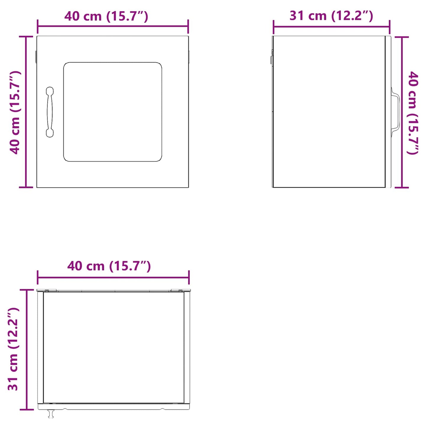 Wall Glass Cabinet LUCCA 2 pcs Grey Sonoma 40 x 31 x 40 cm