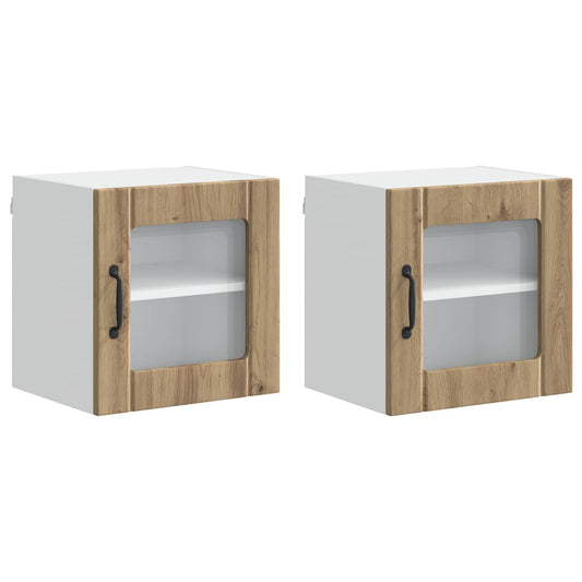 Wall Glass Cabinet LUCCA 2 pcs Artisan Oak Engineered Wood Wall Glass Cabinet LUCCA 2 pcs Artisan Oak Engineered Wood