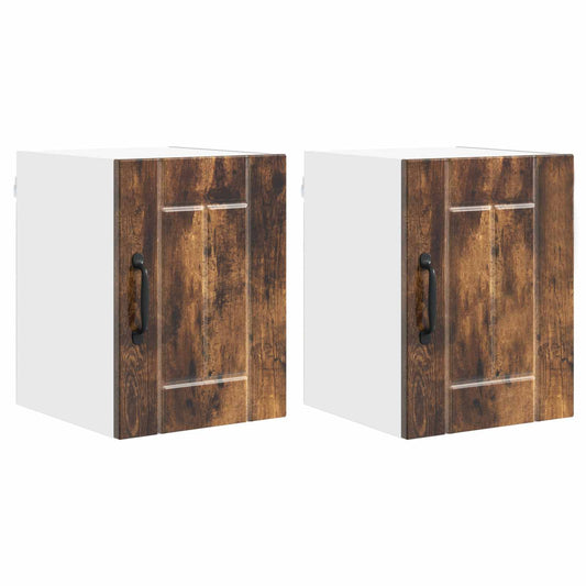 Wall Cabinet LUCCA 2 pcs Smoked Oak Engineered Wood Wall Cabinet LUCCA 2 pcs Smoked Oak Engineered Wood