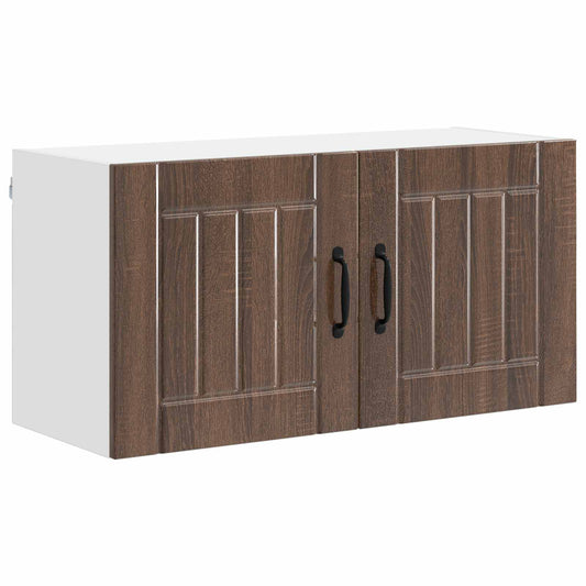 Wall Cabinet LUCCA Brown Oak 80 x 31 x 40 cm Engineered Wood Wall Cabinet LUCCA Brown Oak 80 x 31 x 40 cm Engineered Wood