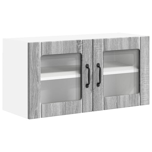 Wall Glass Cabinet LUCCA Grey Sonoma 80 x 31 x 40 cm Wall Glass Cabinet LUCCA Grey Sonoma 80 x 31 x 40 cm