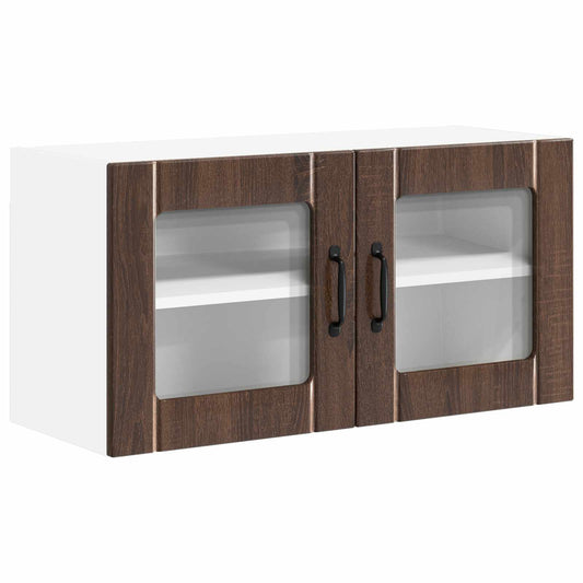 Wall Glass Cabinet LUCCA Brown Oak 80 x 31 x 40 cm Wall Glass Cabinet LUCCA Brown Oak 80 x 31 x 40 cm