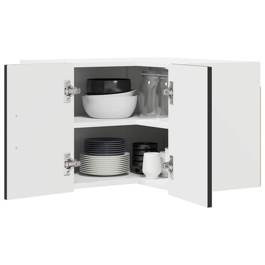 Wall Corner Cabinet LUCCA Black 57 x 57 x 40 cm Engineered Wood Wall Corner Cabinet LUCCA Black 57 x 57 x 40 cm Engineered Wood