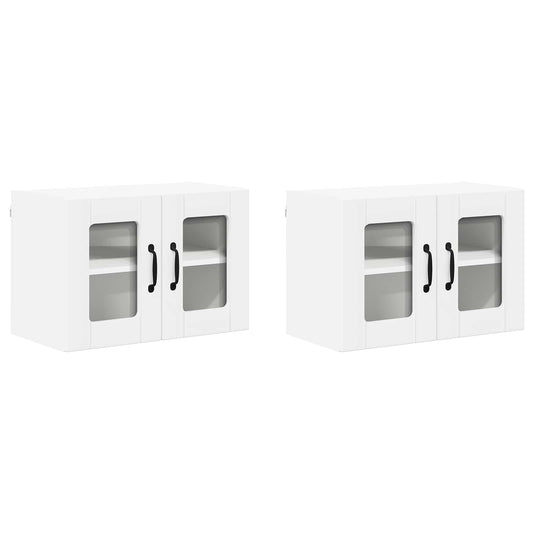 Wall Glass Cabinet LUCCA 2 pcs White Engineered Wood Wall Glass Cabinet LUCCA 2 pcs White Engineered Wood