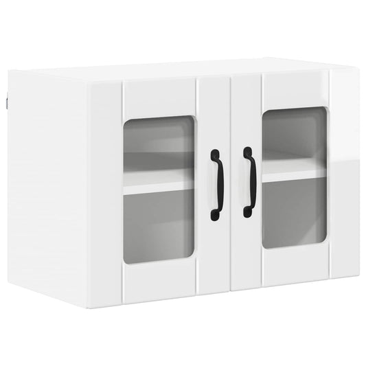 Wall Glass Cabinet LUCCA High Gloss White 60 x 31 x 40 cm Wall Glass Cabinet LUCCA High Gloss White 60 x 31 x 40 cm