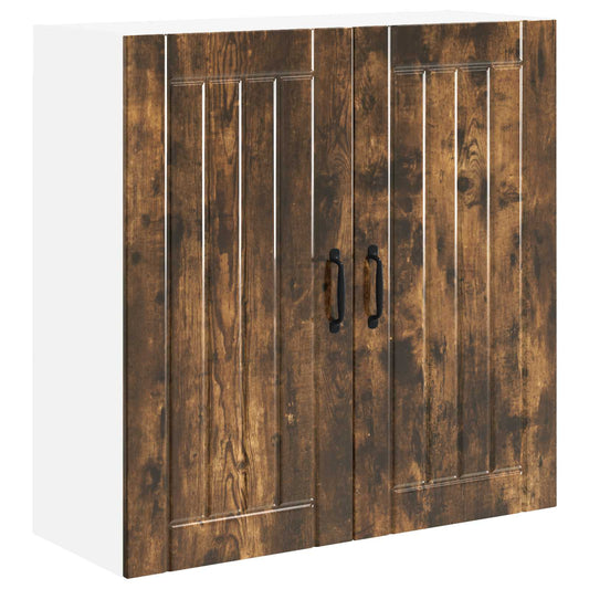 Wall Cabinet LUCCA Smoked Oak 80 x 31 x 80 cm Engineered Wood Wall Cabinet LUCCA Smoked Oak 80 x 31 x 80 cm Engineered Wood