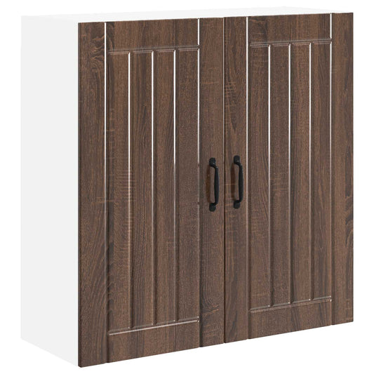 Wall Cabinet LUCCA Brown Oak 80 x 31 x 80 cm Engineered Wood Wall Cabinet LUCCA Brown Oak 80 x 31 x 80 cm Engineered Wood