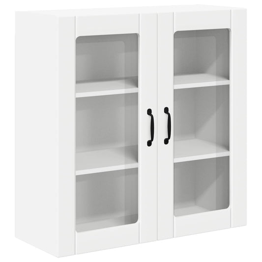 Wall Glass Cabinet LUCCA White 80 x 31 x 80 cm Engineered Wood Wall Glass Cabinet LUCCA White 80 x 31 x 80 cm Engineered Wood
