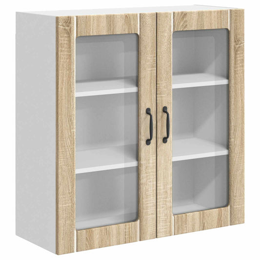 Wall Glass Cabinet LUCCA Sonoma Oak 80 x 31 x 80 cm Wall Glass Cabinet LUCCA Sonoma Oak 80 x 31 x 80 cm