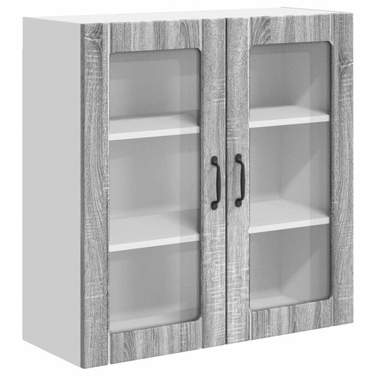 Wall Glass Cabinet LUCCA Grey Sonoma 80 x 31 x 80 cm Wall Glass Cabinet LUCCA Grey Sonoma 80 x 31 x 80 cm