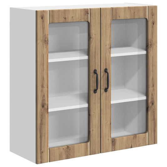 Wall Glass Cabinet LUCCA Artisan Oak 80 x 31 x 80 cm Wall Glass Cabinet LUCCA Artisan Oak 80 x 31 x 80 cm