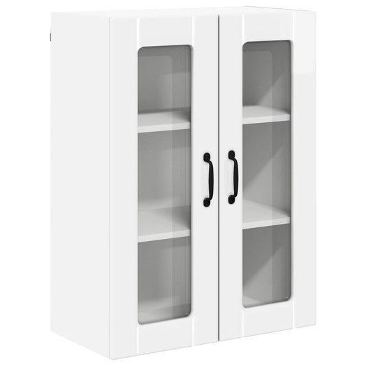 Wall Glass Cabinet LUCCA High Gloss White 60 x 31 x 80 cm Wall Glass Cabinet LUCCA High Gloss White 60 x 31 x 80 cm