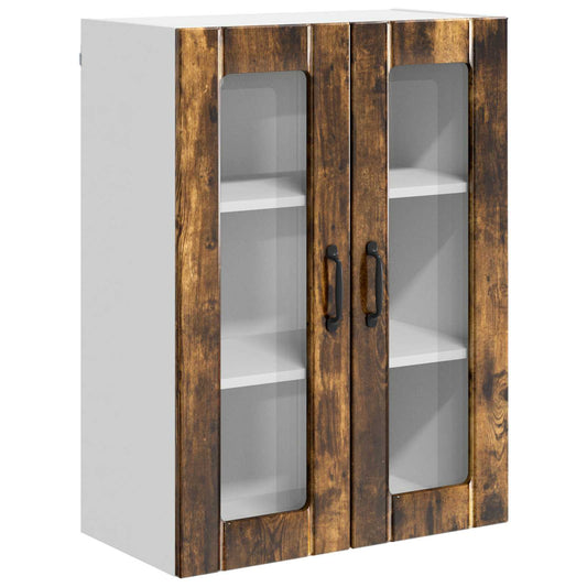 Wall Glass Cabinet LUCCA Smoked Oak 60 x 31 x 80 cm Wall Glass Cabinet LUCCA Smoked Oak 60 x 31 x 80 cm