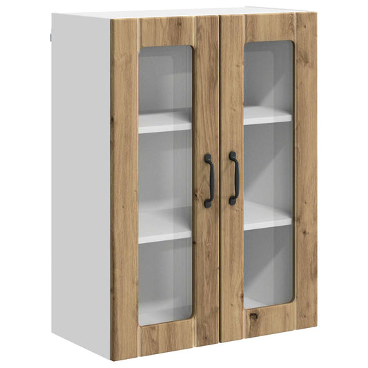 Wall Glass Cabinet LUCCA Artisan Oak 60 x 31 x 80 cm Wall Glass Cabinet LUCCA Artisan Oak 60 x 31 x 80 cm