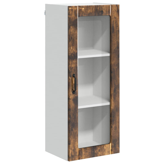 Wall Glass Cabinet LUCCA Smoked Oak 40 x 31 x 100 cm Wall Glass Cabinet LUCCA Smoked Oak 40 x 31 x 100 cm