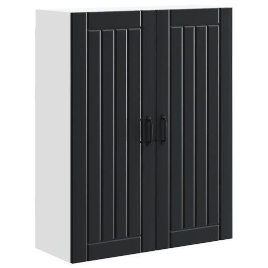 Wall Cabinet LUCCA Black 80 x 31 x 100 cm Engineered Wood Wall Cabinet LUCCA Black 80 x 31 x 100 cm Engineered Wood