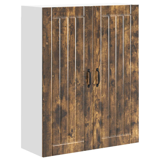 Wall Cabinet LUCCA Smoked Oak 80 x 31 x 100 cm Engineered Wood Wall Cabinet LUCCA Smoked Oak 80 x 31 x 100 cm Engineered Wood