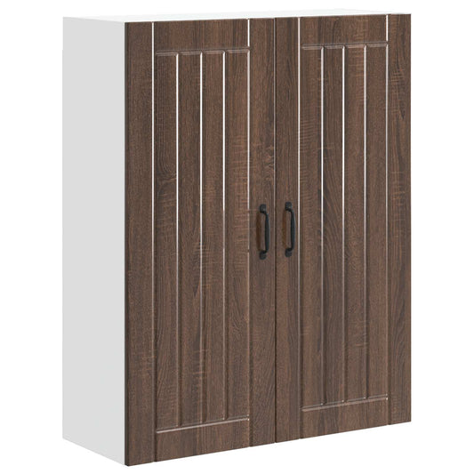 Wall Cabinet LUCCA Brown Oak 80 x 31 x 100 cm Engineered Wood Wall Cabinet LUCCA Brown Oak 80 x 31 x 100 cm Engineered Wood