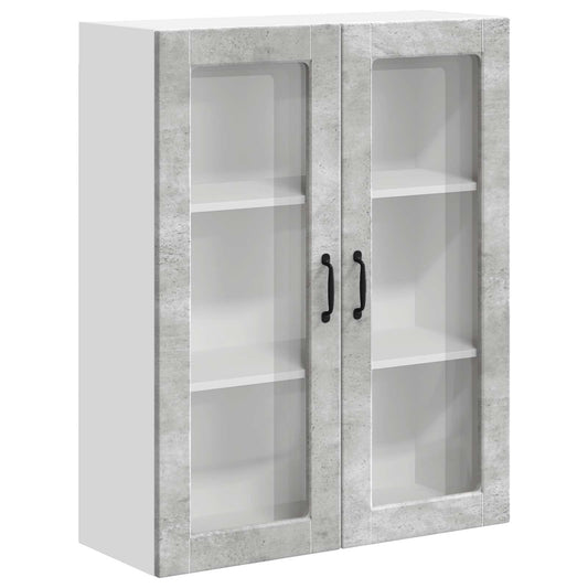 Wall Glass Cabinet LUCCA Concrete Grey 80 x 31 x 100 cm Wall Glass Cabinet LUCCA Concrete Grey 80 x 31 x 100 cm